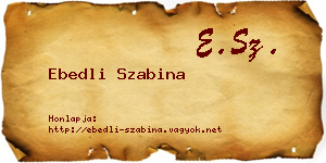 Ebedli Szabina névjegykártya